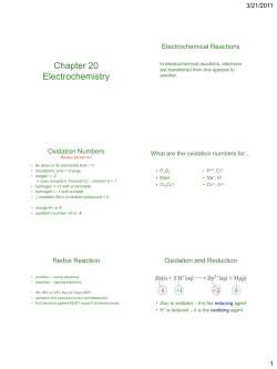 Chapter 20 Electrochemistry