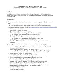 Individual projects: Species Conservation Plan