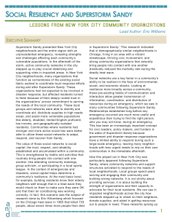 Social Resiliency and Superstorm Sandy