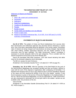 THE KARNATAKA DEBT RELIEF ACT, 1976