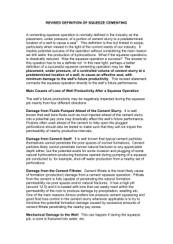 revised definition of squeeze cementing - My