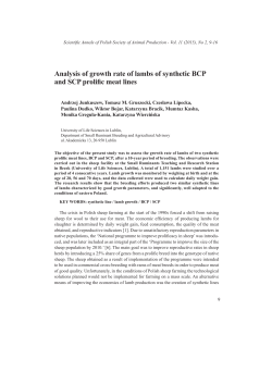 Analysis of growth rate of lambs of synthetic BCP and SCP prolific