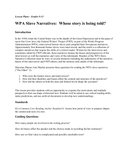 Lesson Plan: WPA Slave Narratives: Whose story is being told?