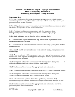 Common Core Connections - Life Lab Science Program