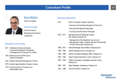 Consultant Profile Beat M&uuml;ller