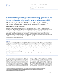 European Malignant Hyperthermia Group guidelines for