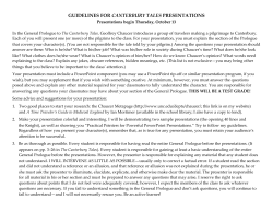 guidelines for canterbury tales presentations