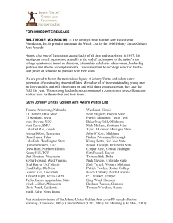 FOR IMMEDIATE RELEASE BALTIMORE, MD