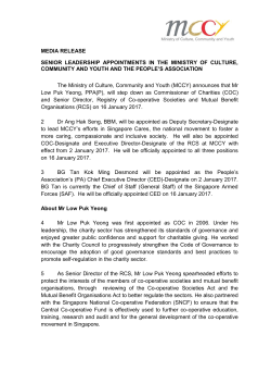 MEDIA RELEASE SENIOR LEADERSHIP APPOINTMENTS IN THE