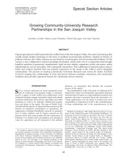 Growing Community-University Research Partnerships in the San