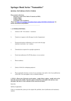 Book Proposal Form