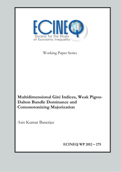 Multidimensional Gini Indices, Weak Pigou- Dalton Bundle