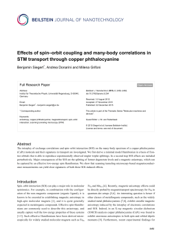 Effects of spin–orbit coupling and many-body - Beilstein