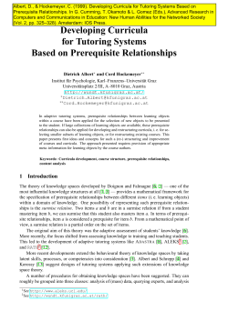 Developing Curricula for Tutoring Systems Based on Prerequisite