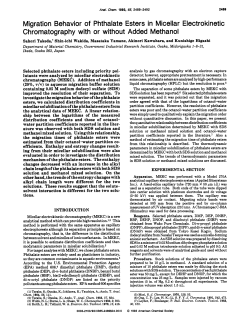 Migration Behavior of Phthalate Esters in Micellar Electrokinetic