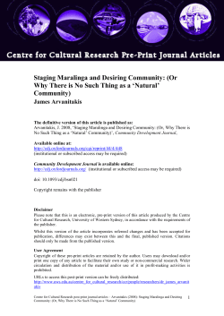 Staging Maralinga and desiring community: (Or why