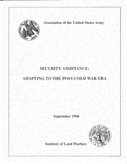Security Assistance: Adapting to the Post