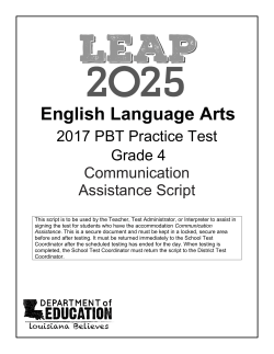 LEAP 2025 Grade 4 ELA PBT Communication