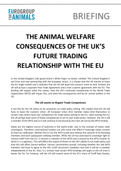 The animal welfare consequences of the UK`s future trading
