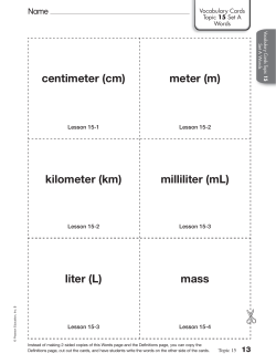 Topic 15 Math Vocabulary Cards