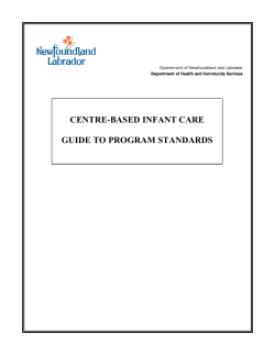 Centre-Based Infant Care Guide to Program Standards