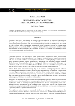 sentiment as social justice: the ethics of capital punishment
