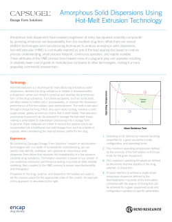 Amorphous Solid Dispersions Using Hot-Melt