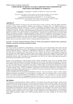 a procedure to define natural groudwater conditions of groundwater