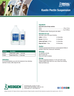 Kaolin Pectin Suspension, Product Information Sheet
