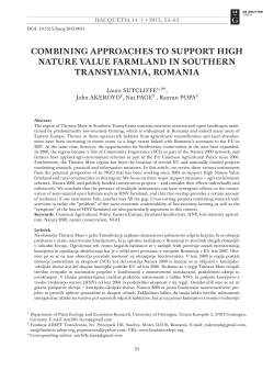 combining approaches to support high nature value farmland in
