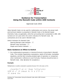 Nemeth Code within UEB Contexts