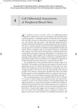 Cell Differential Assessments of Peripheral Blood Films