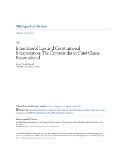 International Law and Constitutional Interpretation: The Commander