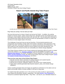 Hawai`i and Pacific Islands King Tides Project