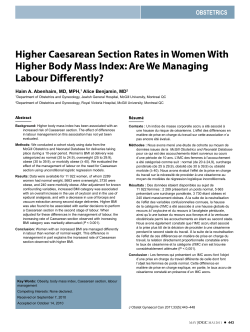 Higher Caesarean Section Rates in Women With Higher Body Mass
