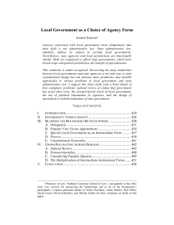 Local Government as a Choice of Agency Form
