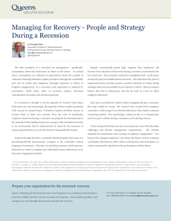 Managing for Recovery - People and Strategy During a Recession