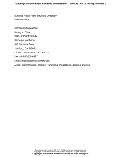 Plant Structure Ontology. Unified Vocabulary of Anatomy and