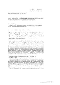 Some Relations Between the Stockholm and Tartu Observatories