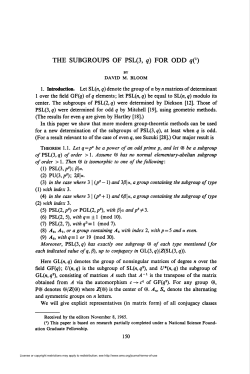 THE SUBGROUPS OF PSL(3, q) FOR ODD qC)