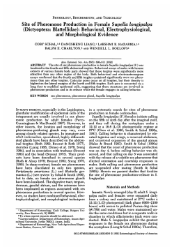 Site of Pheromone Production in Female Supella longipalpa
