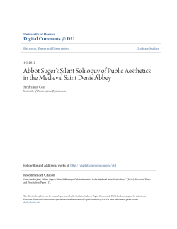 Abbot Suger`s Silent Soliloquy of Public Aesthetics in the Medieval