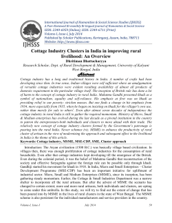 Title: COTTAGE INDUSTRY CLUSTERS IN INDIA