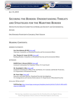 SECURING THE BORDER: UNDERSTANDING THREATS AND