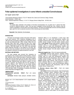 Foliar epidermal investigations in some hitherto