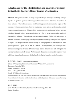 A technique for the identification and analysis of icebergs in