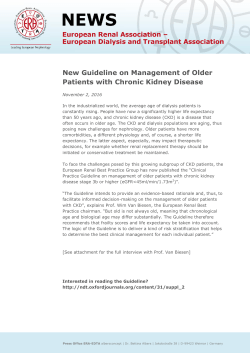 New Guideline on Management of Older Patients with - Era-Edta