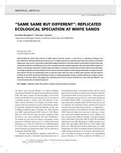 same same but different: replicated ecological speciation at
