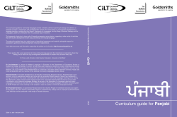 Curriculum guide for Panjabi - Goldsmiths, University of London