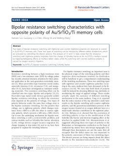 Bipolar resistance switching characteristics with opposite polarity of